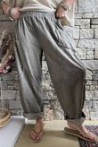 Rustic Nature Linen Blend Barrel Pant Washed Walnut